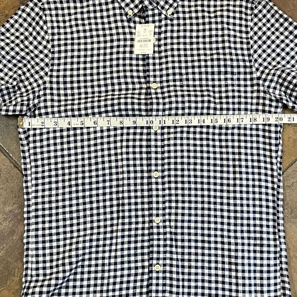 NWT J. Crew Plaid Gingham Button Up Slim Fit Short Sleeved Shirt Medium - Picture 6 of 10